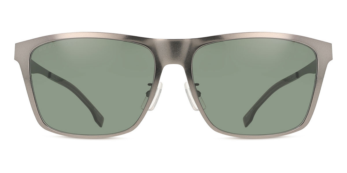 BOSS Boss 1410/F/S Asian Fit R80/QT, Grey frame, Green lenses