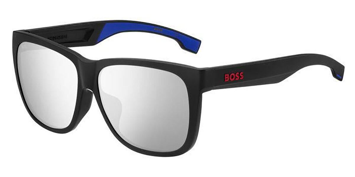 BOSS Boss 1453/F/S Asian Fit 0VK/DC, Black frame, Silver Mirror lenses