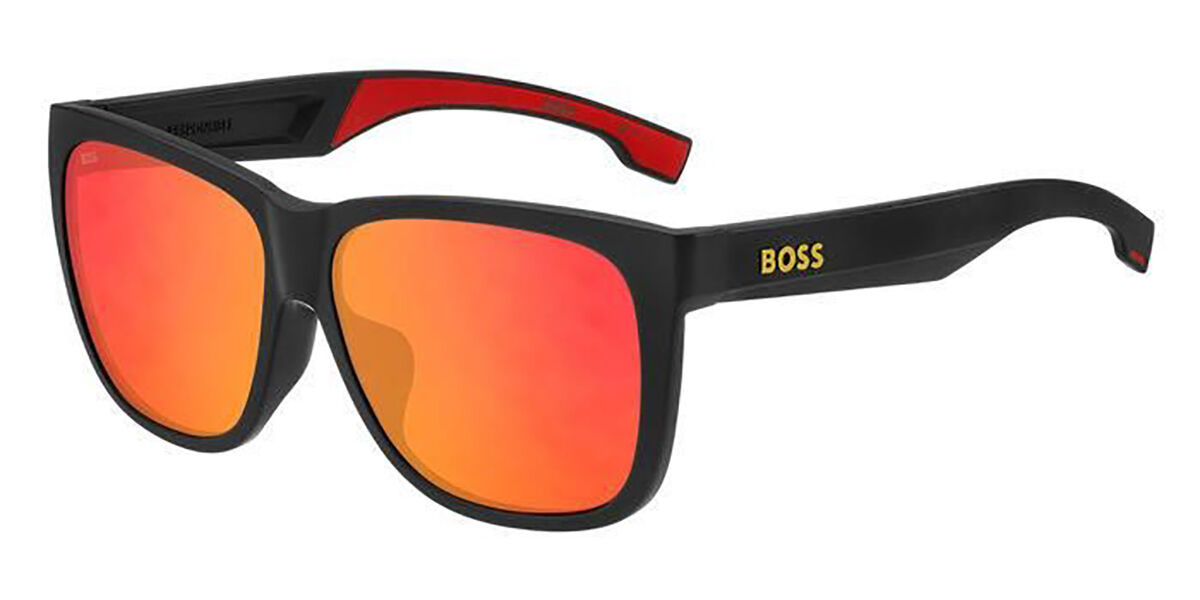 BOSS Boss 1453/F/S Asian Fit PGC/UZ, Black frame, Orange Mirror lenses