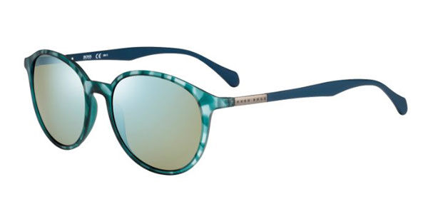 BOSS Boss 0822/S YX4/3U, Tortoiseshell frame, Green Mirror lenses