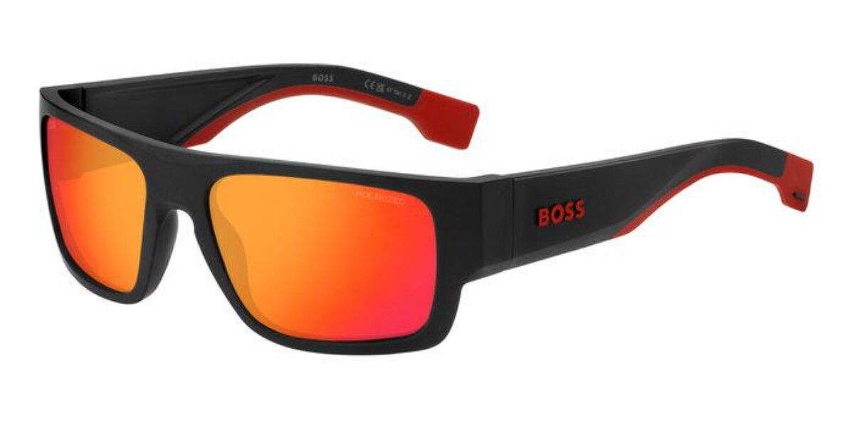 BOSS Boss 1498/S BLX/4F, Black frame, Orange Mirror lenses