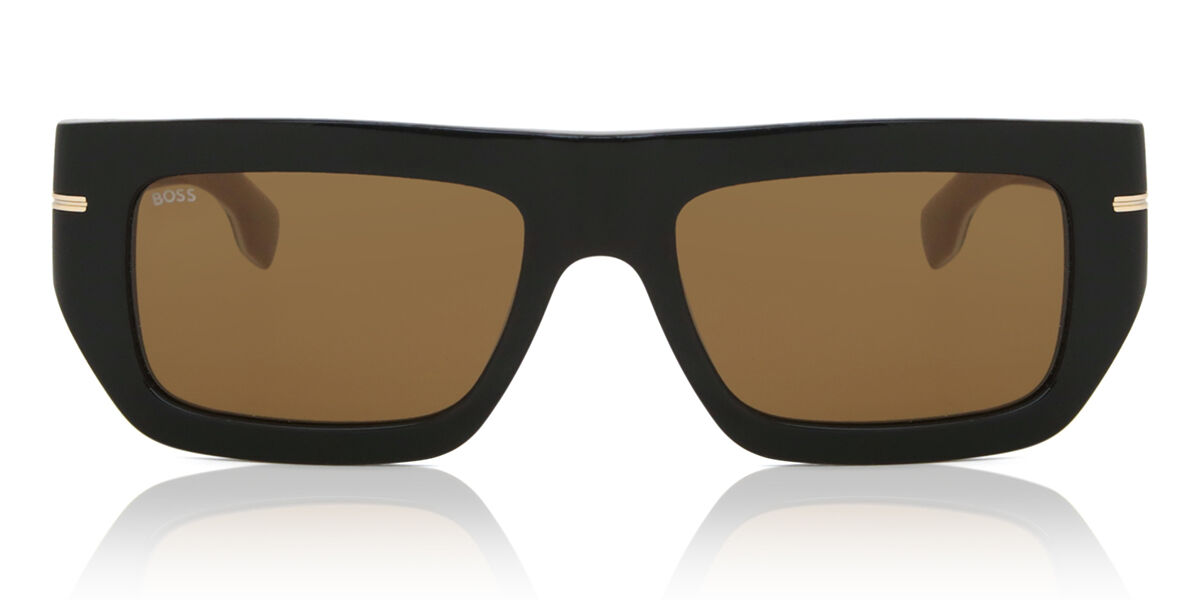 BOSS Boss 1502/S 807/70, Black frame, Solid Brown lenses