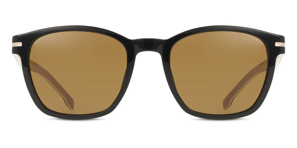 BOSS Boss 1505/S 807/70, Black frame, Solid Dark Brown lenses