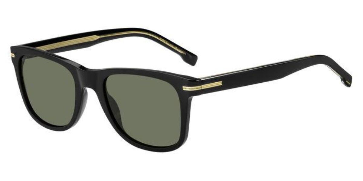 BOSS Boss 1508/S 807/QT, Black frame, Solid Green lenses