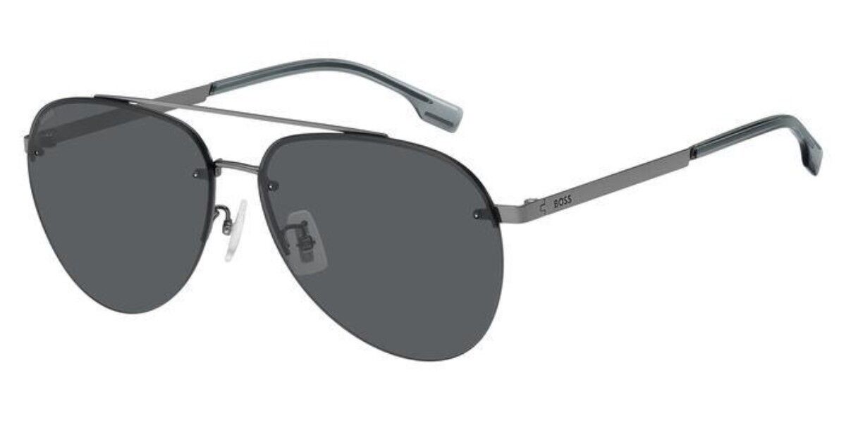 BOSS Boss 1537/F/SK Asian Fit 6LB/IR, Silver frame, Solid Dark Grey lenses