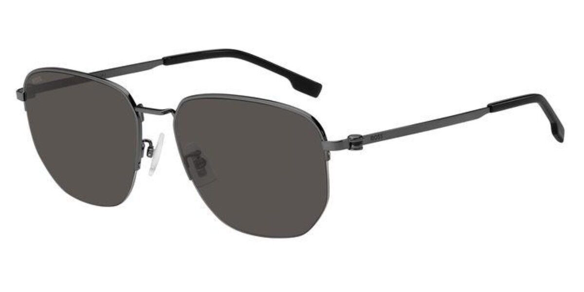 BOSS Boss 1538/F/SK Asian Fit V81/IR, Silver frame, Solid Dark Grey lenses