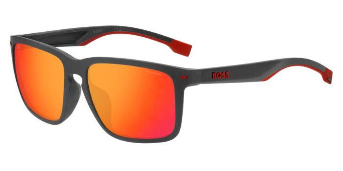 BOSS Boss 1542/F/S Asian Fit 34N/4F, Grey frame, Orange Mirror lenses