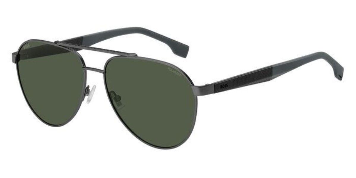 BOSS Boss 1485/S MFK/UC, Silver frame, Solid Green lenses