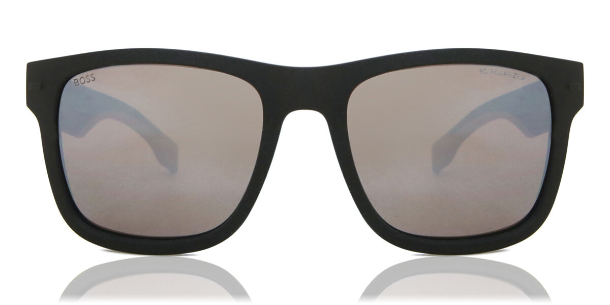 BOSS Boss 1496/S Polarized 087/ZV, Black frame, Dark Grey Mirror lenses