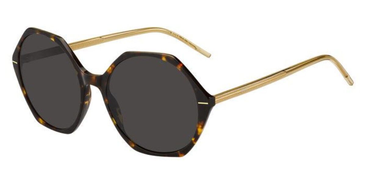 BOSS Boss 1585/S HJV/IR, Tortoiseshell frame, Solid Dark Grey lenses