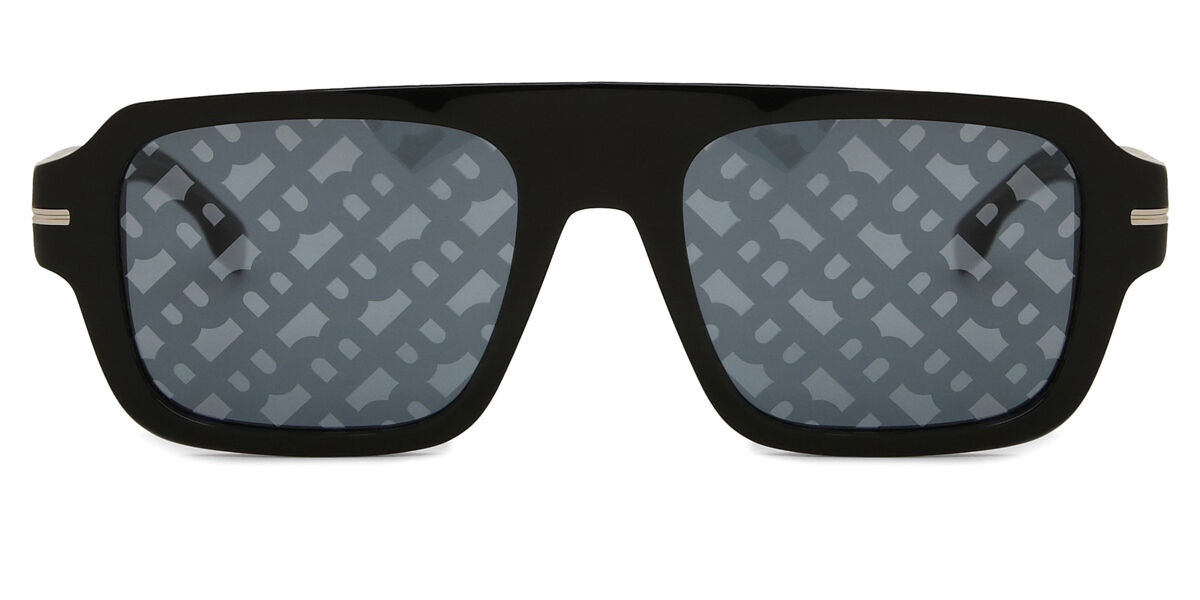 BOSS Boss 1595/S 807/MD, Black frame, Grey Silver Mirror lenses