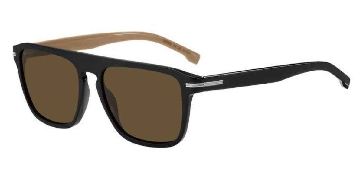 BOSS Boss 1599/S 807/70, Black frame, Solid Dark Brown lenses