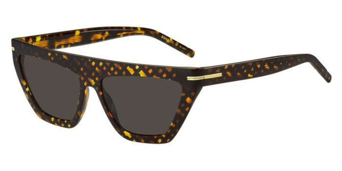 BOSS Boss 1609/S 2VM/IR, Tortoiseshell frame, Solid Dark Grey lenses