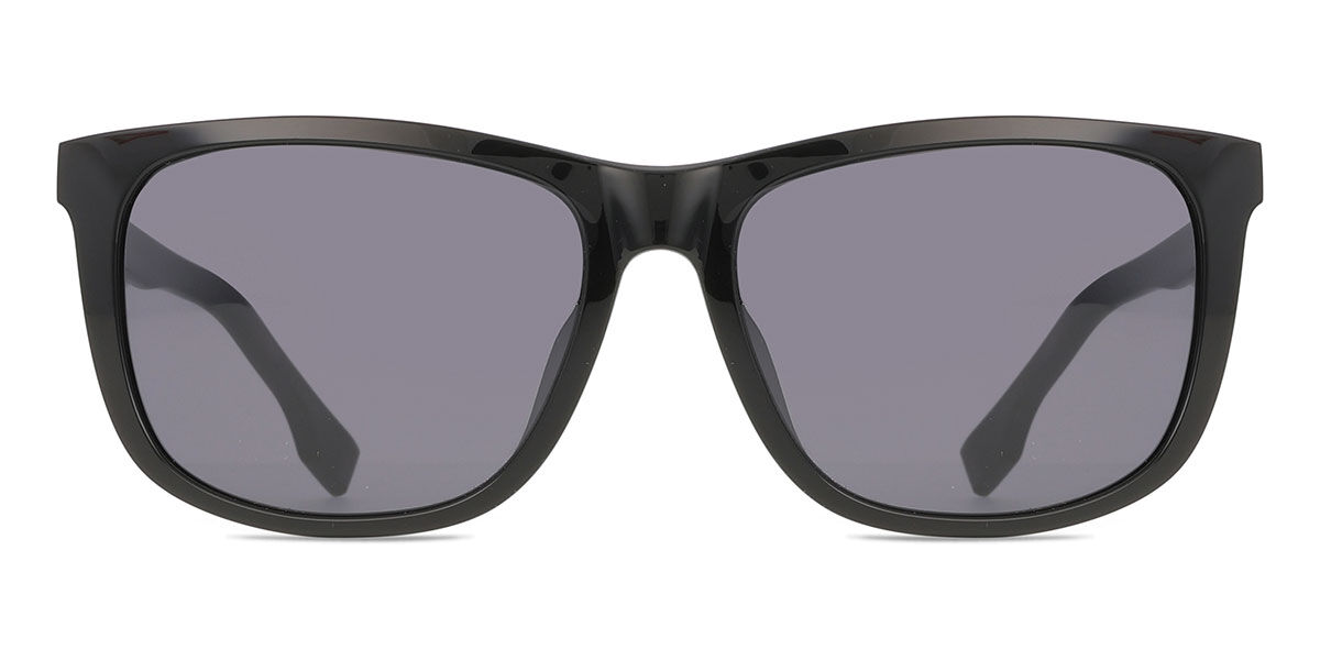 BOSS Boss 1617/F/S Asian Fit 807/IR, Black frame, Solid Dark Grey lenses