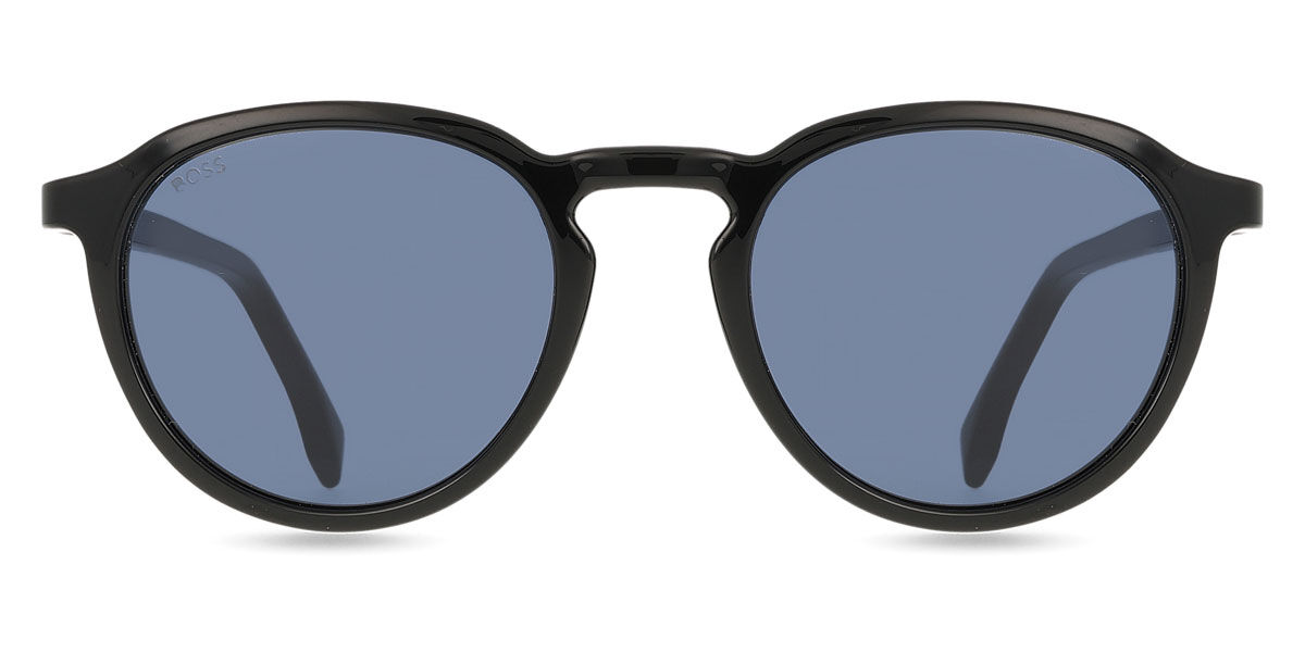 BOSS Boss 1491/S 807/KU, Black frame, Solid Dark Blue lenses