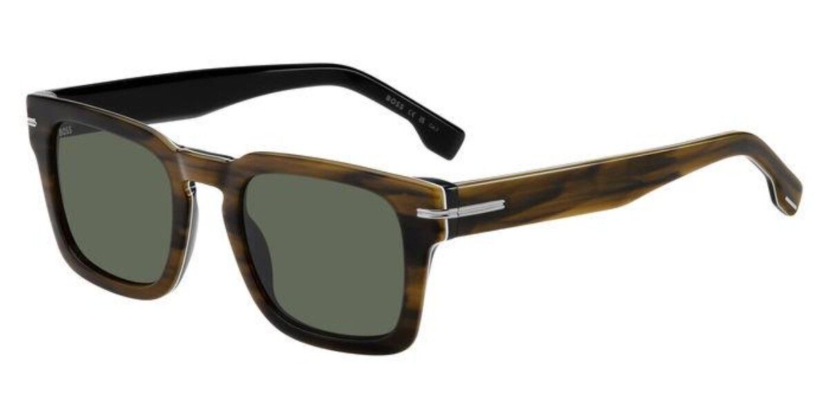 BOSS Boss 1625/S 8AS/QT, Brown frame, Solid Grey Green lenses