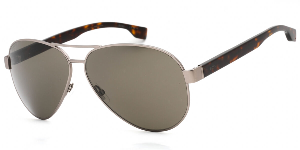 BOSS Boss 1560/O/S R81/70, Silver frame, Grey Brown lenses