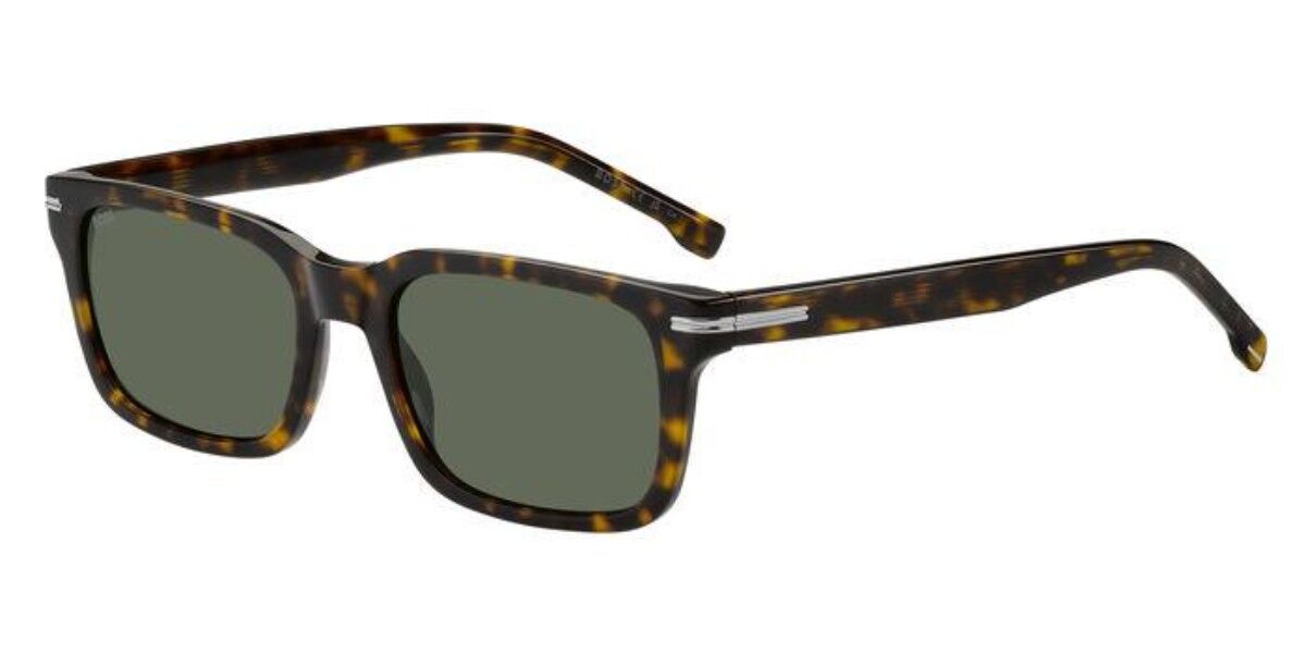 BOSS Boss 1628/S 086/QT, Tortoiseshell frame, Solid Dark Green lenses