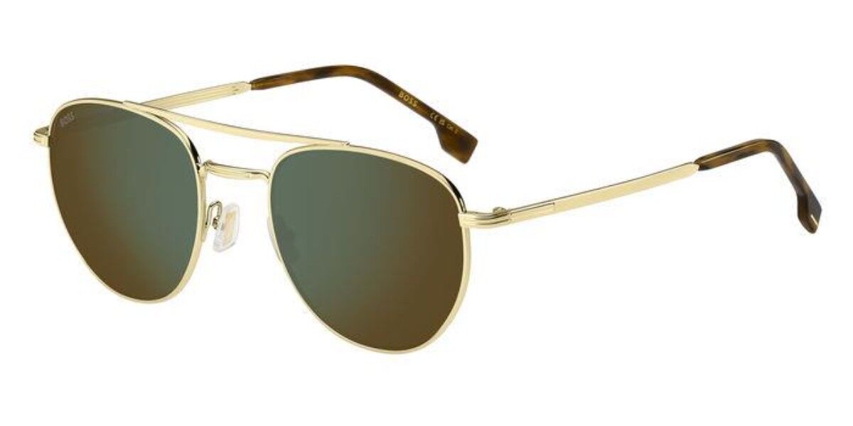 BOSS Boss 1631/S J5G/MT, Gold frame, Green Mirror lenses