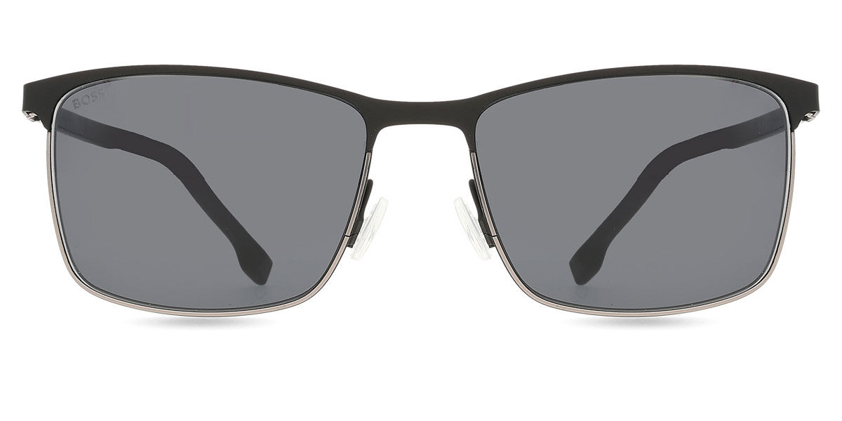 BOSS Boss 1635/S TI7/IR, Black frame, Solid Dark Grey lenses