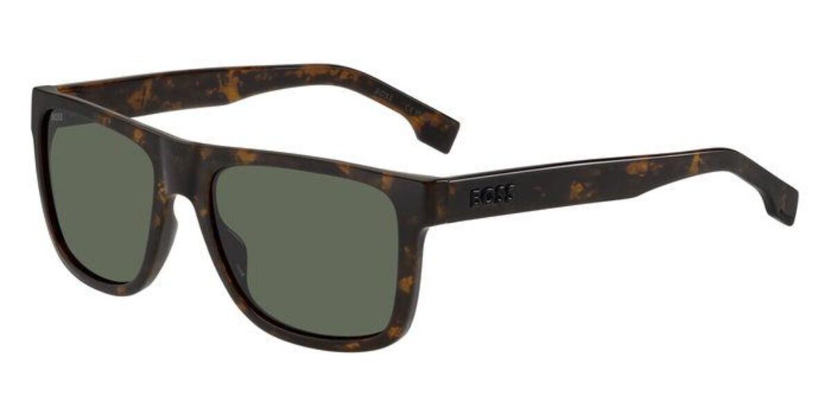 BOSS Boss 1647/S 086/QT, Tortoiseshell frame, Solid Dark Green lenses