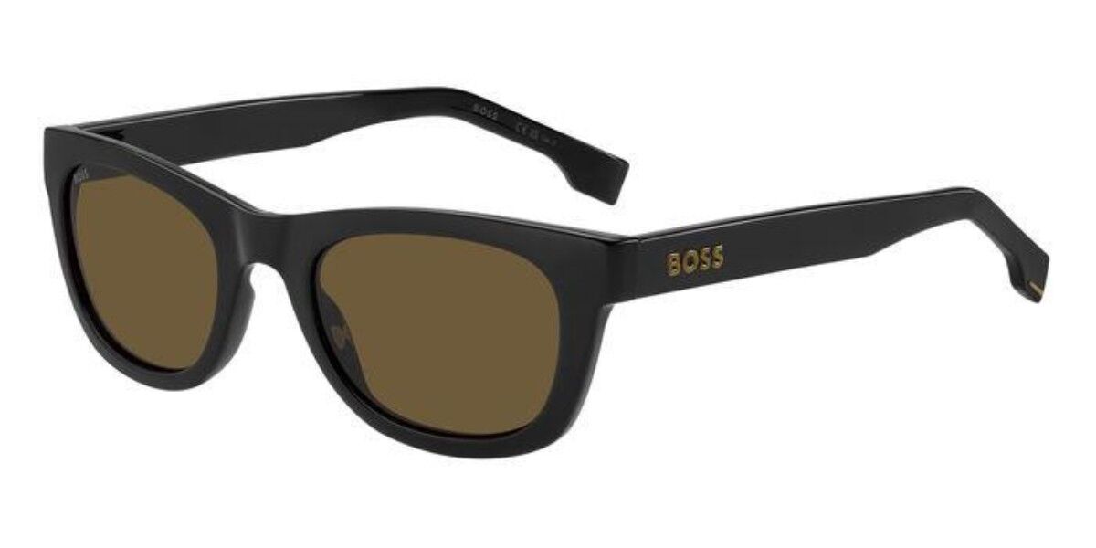BOSS Boss 1649/S 0WM/70, Black frame, Solid Dark Brown lenses