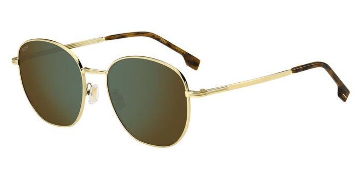 BOSS Boss 1671/F/SK Asian Fit J5G/MT, Gold frame, Green Mirror lenses