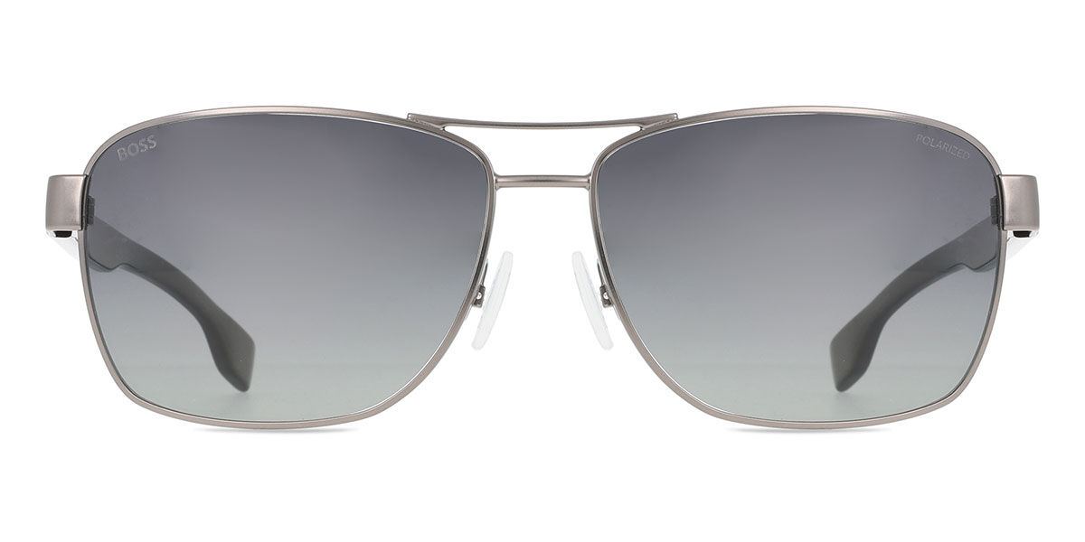 BOSS 1559/O/S Polarized R80/WJ, Silver frame, Gradient Dark Grey lenses