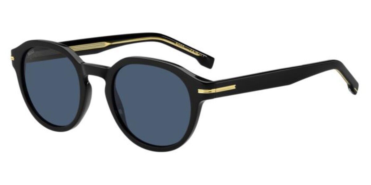 BOSS 1721/S 807/KU, Black frame, Solid Dark Blue lenses