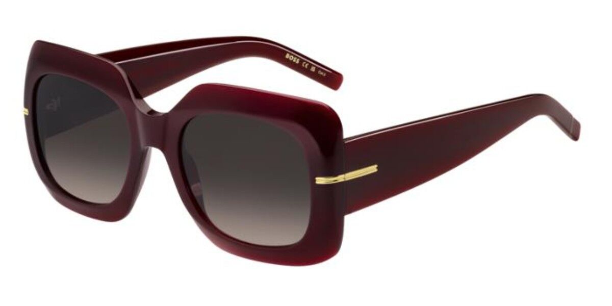 BOSS 1730/S LHF/HA, Burgundy frame, Gradient Dark Brown lenses