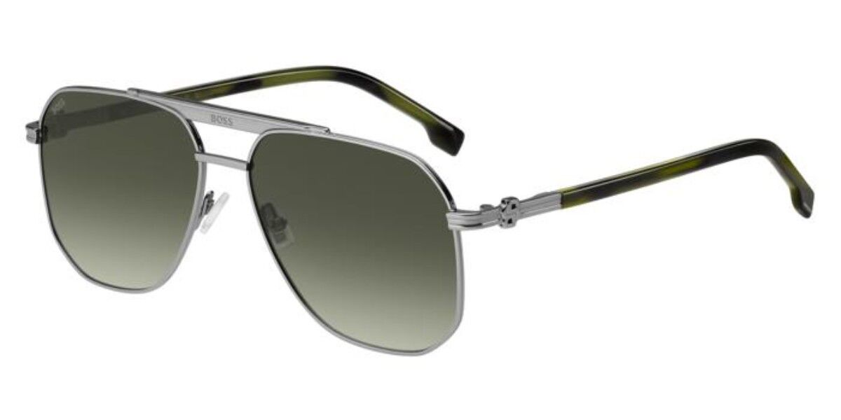 BOSS 1743/S XYG/8Z, Silver frame, Gradient Dark Green lenses