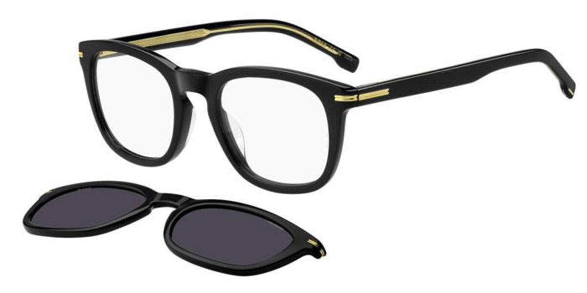 BOSS 1725/G/CS Asian Fit with Clip-On 807/M9, Black frame