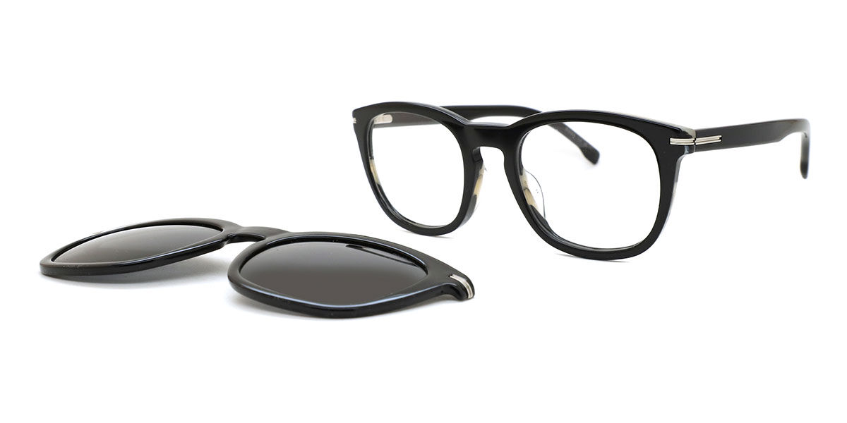 BOSS 1725/G/CS Asian Fit with Clip-On QF6/M9, Black frame