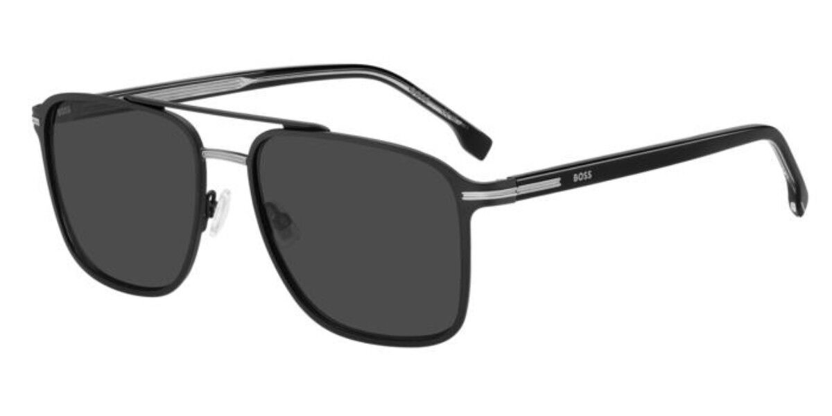 BOSS 1748/S TI7/IR, Black frame, Solid Dark Grey lenses