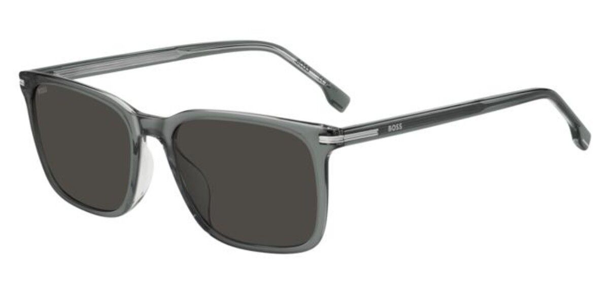 BOSS 1749/G/S Asian Fit CBL/IR, Grey frame, Solid Dark Grey lenses