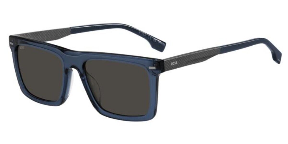 BOSS 1765/G/S Asian Fit PJP/IR, Blue frame, Solid Dark Grey lenses