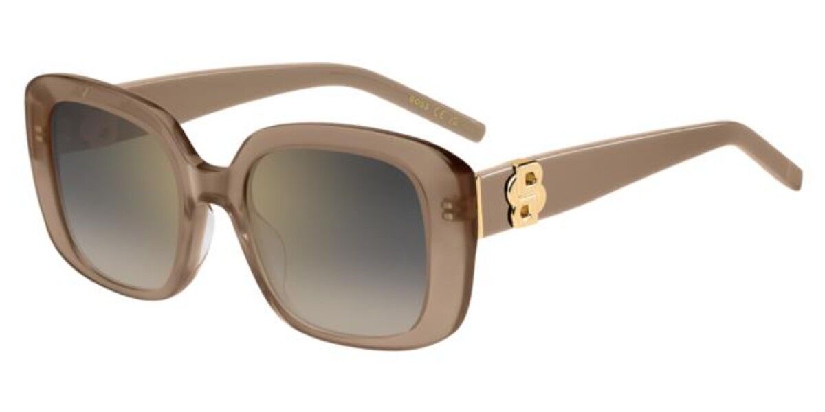 BOSS 1791/G/S Asian Fit FWM/FQ, Pink frame, Gradient Grey Gold Full Mirror lenses