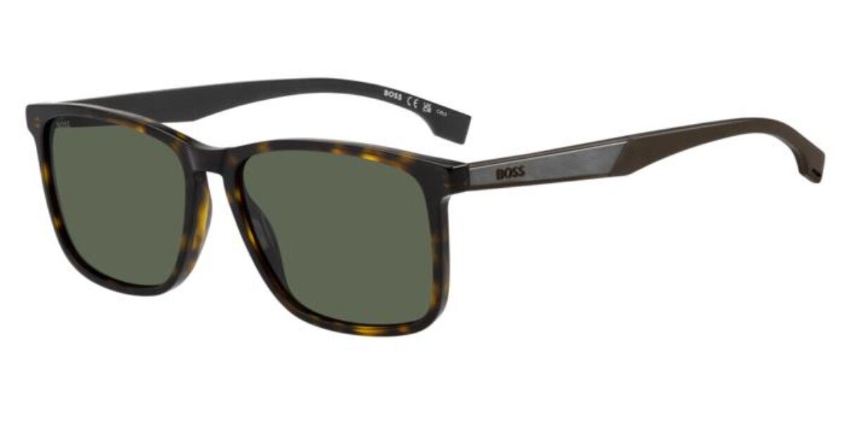 BOSS 1825/S 086/QT, Tortoiseshell frame, Solid Dark Green lenses