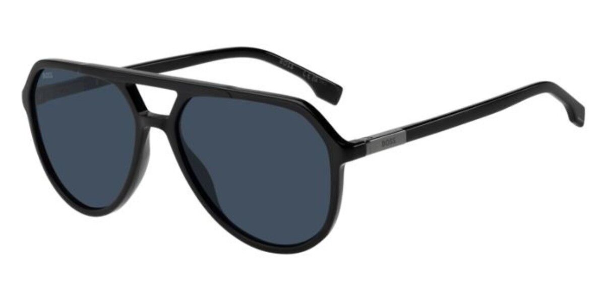 BOSS 1831/S 807/KU, Black frame, Solid Dark Blue lenses