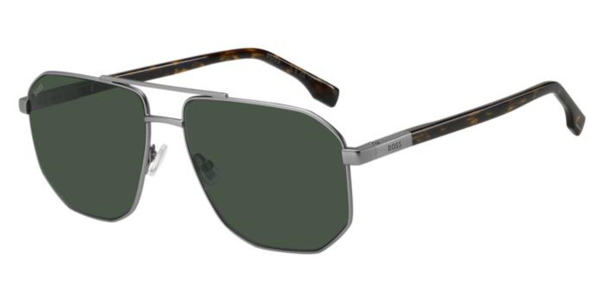 BOSS 1832/S R81/QT, Silver frame, Solid Dark Green lenses