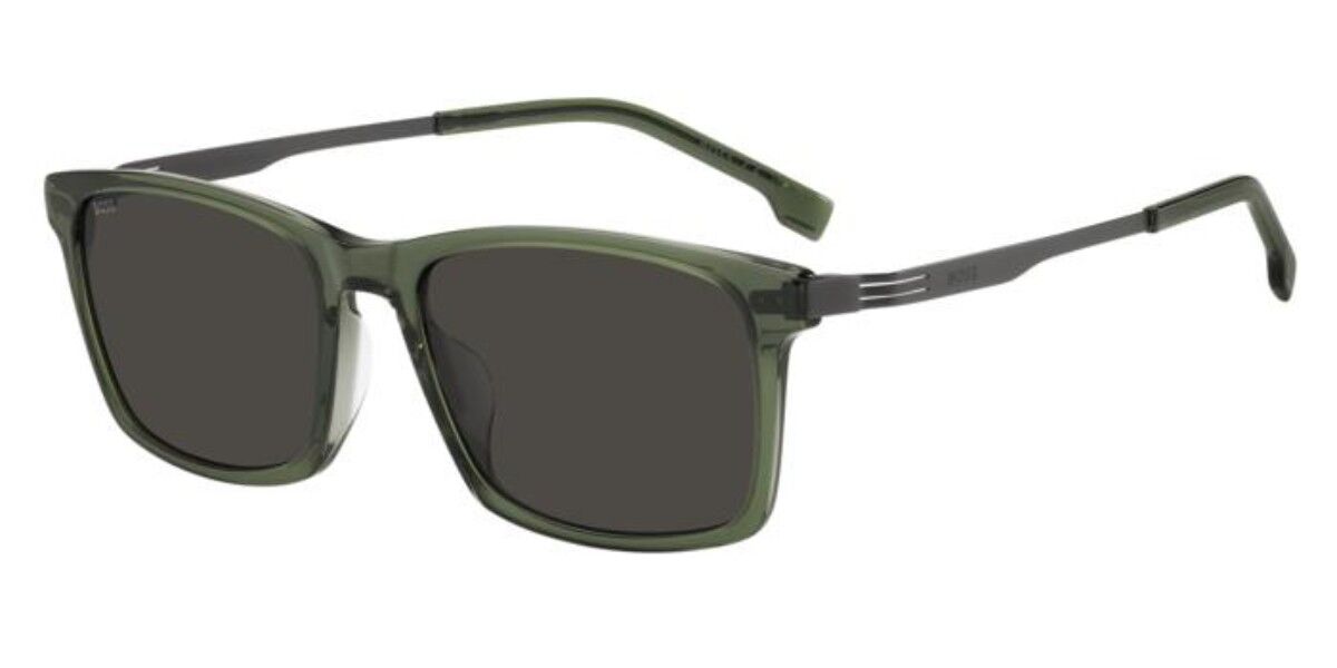 BOSS 1836/G/S Asian Fit 8YW/IR, Green frame, Solid Dark Grey lenses