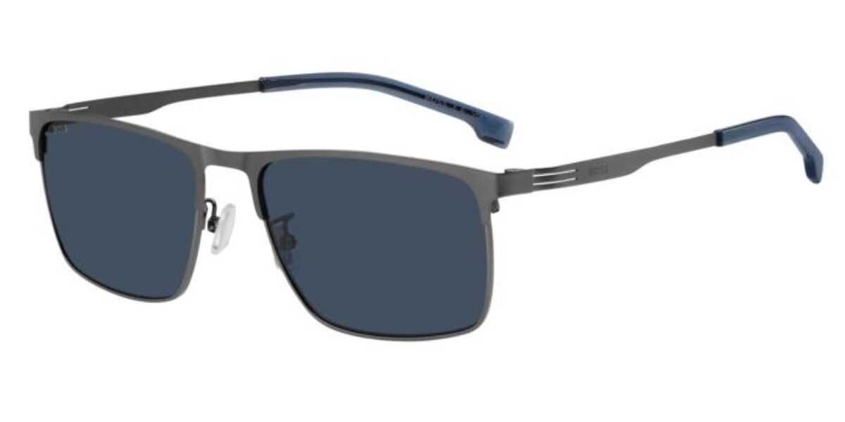 BOSS 1837/G/S Asian Fit R80/KU, Gunmetal frame, Solid Dark Blue lenses