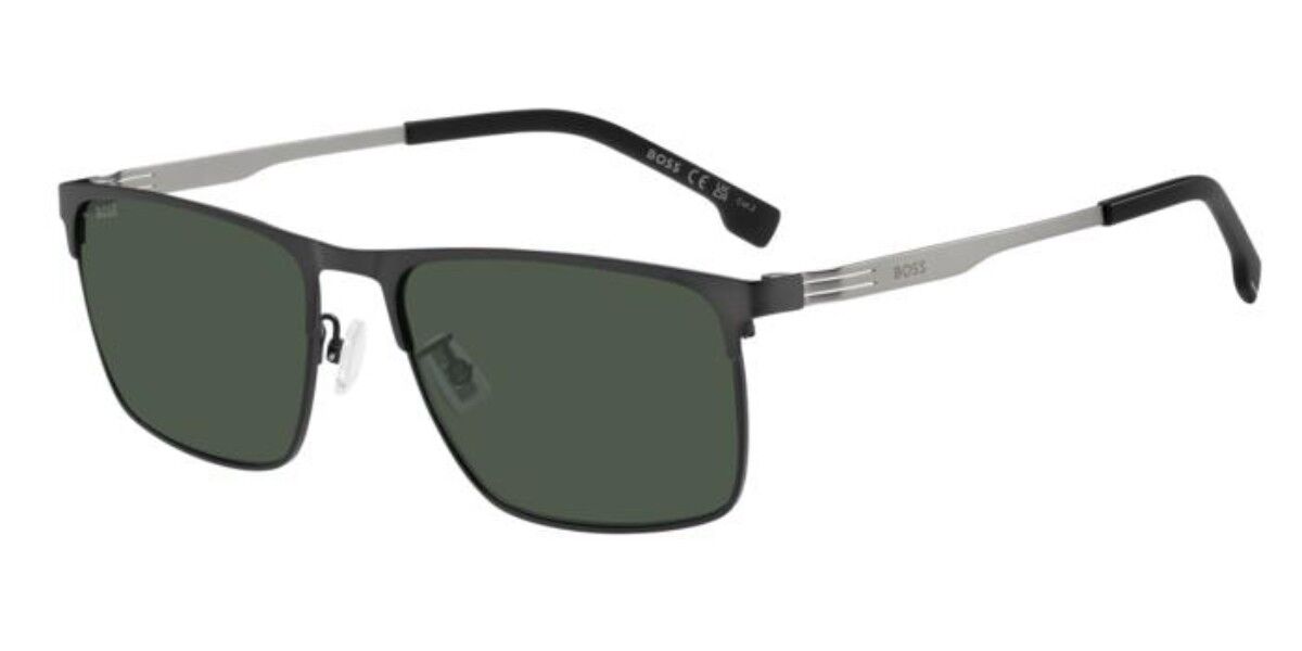 BOSS 1837/G/S Asian Fit SVK/QT, Gunmetal frame, Solid Dark Green lenses