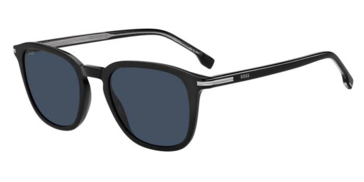 BOSS 1845/S 807/KU, Black frame, Solid Dark Blue lenses