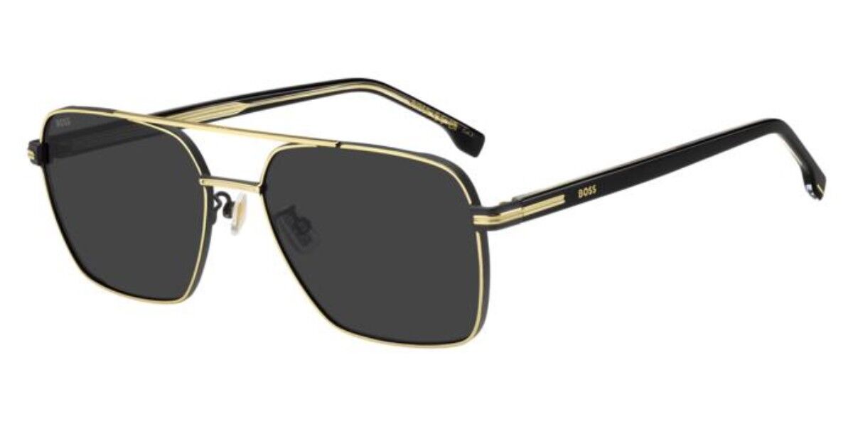 BOSS 1846/G/S Asian Fit 2M2/IR, Gold frame, Solid Dark Grey lenses