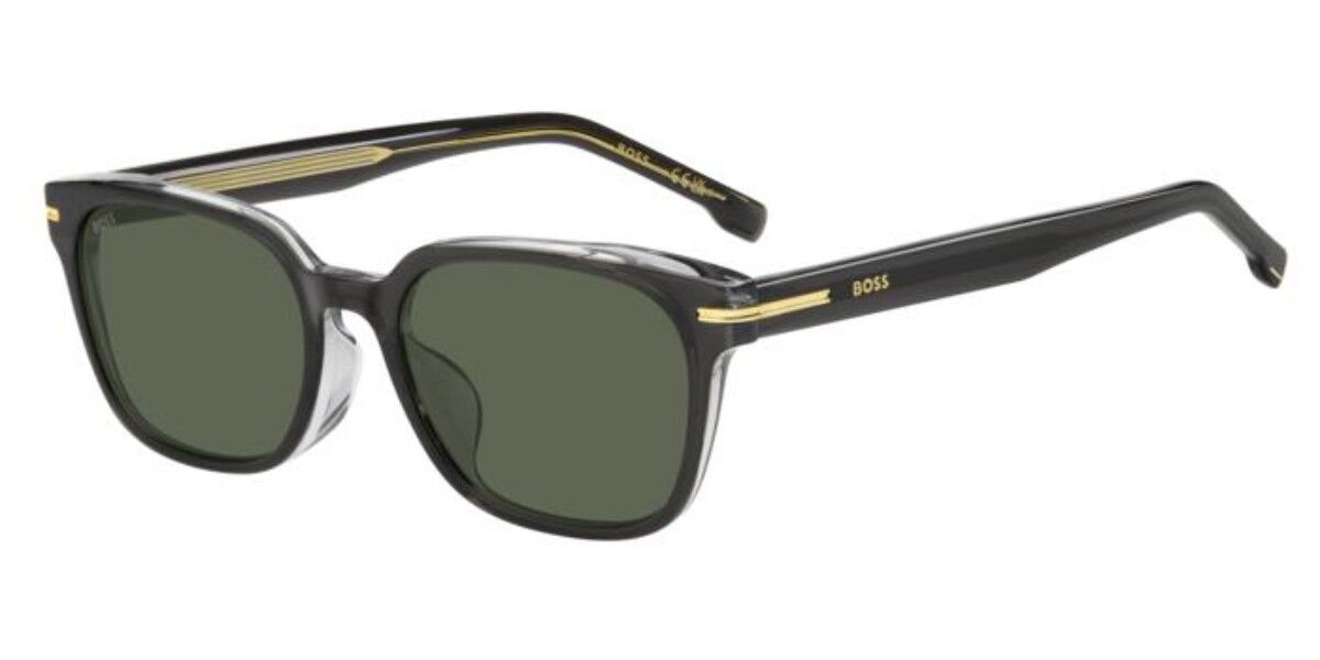 BOSS 1869/F/S Asian Fit KB7/QT, Grey frame, Solid Dark Green lenses