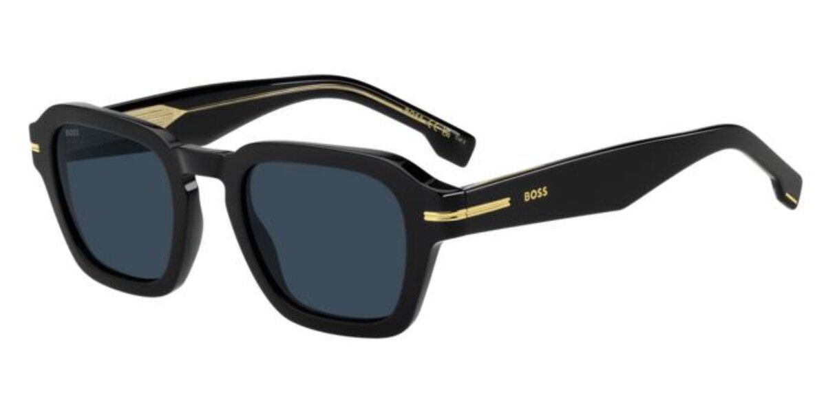 BOSS 1853/S 807/KU, Black frame, Solid Dark Blue lenses