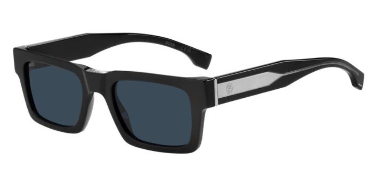 BOSS 1855/S 807/KU, Black frame, Solid Dark Blue lenses