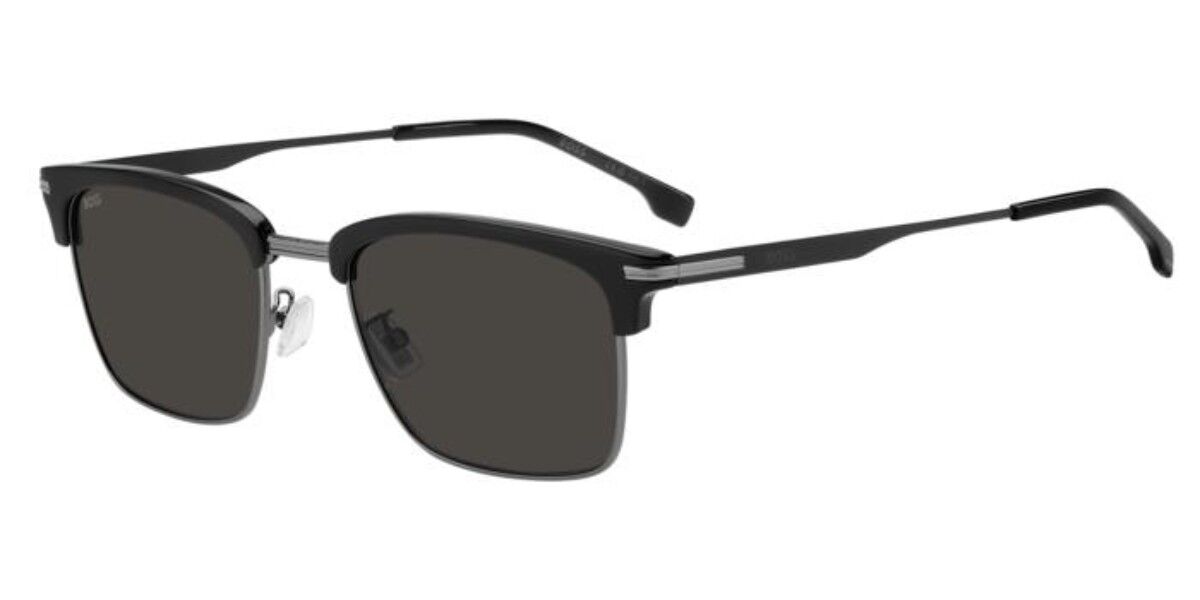 BOSS 1888/G/S Asian Fit ANS/IR, Black frame, Solid Dark Grey lenses