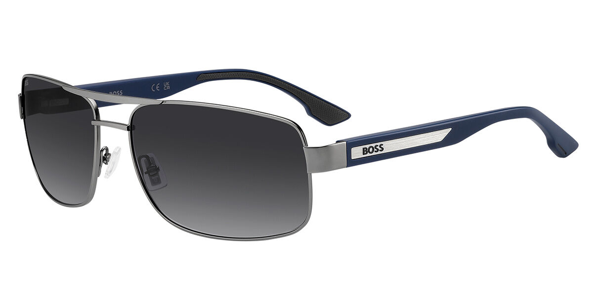 BOSS 1906/S R80/9O, Silver frame, Gradient Dark Grey lenses